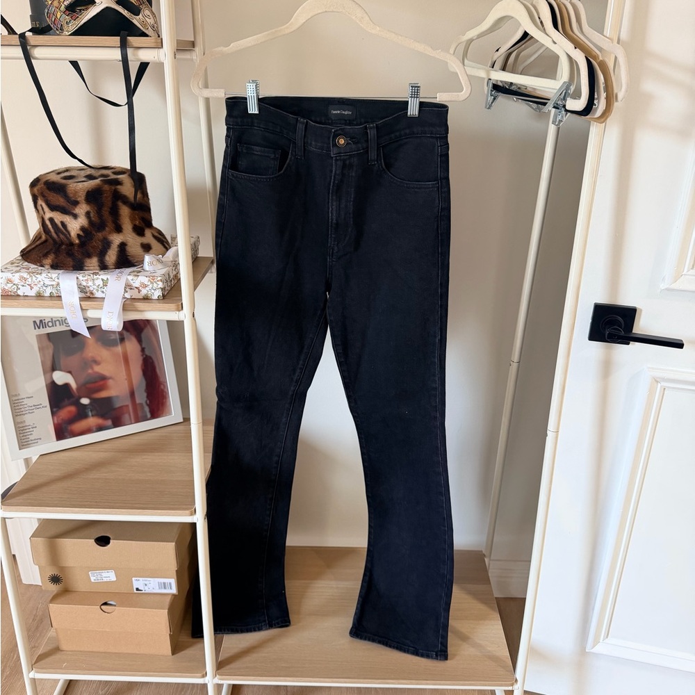 NWOT FAVORITE DAUGHTER Valentina High Rise Black Bootcut Jeans